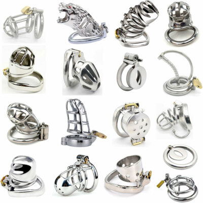 Male Chastity Belt Device Restraint Cage Ring Lock Bondage Stainless Steel Metal