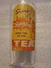 SIMS SPARKLING TEA Advertising Glass Piggly Wiggly Stores Only Vidalia Georgia