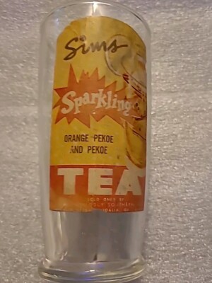 SIMS SPARKLING TEA Advertising Glass Piggly Wiggly Stores Only Vidalia Georgia