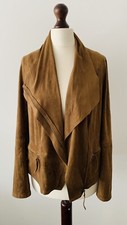 Max Studio Short Brown ‘nubuck’ Jacket, Uk Size Xs
