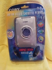 COBY CX-49 NEW STEREO CASSETTE PLAYER AM FM RADIO WITH EARPHONES