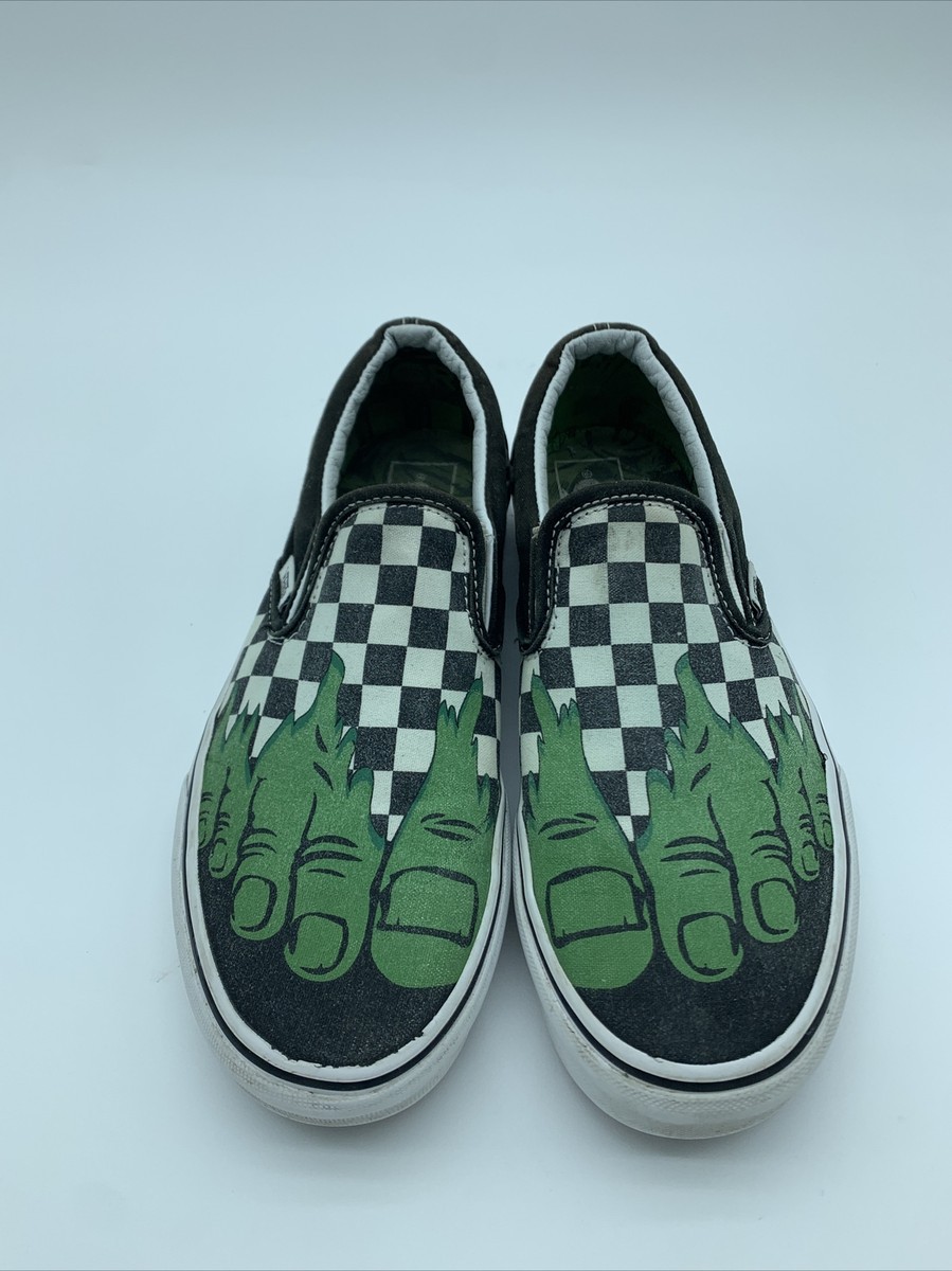 Hulk slip on unisex vans Vans x Marvel Shoes Mens 9 The Incredible Hulk Checkerboard  main image 4