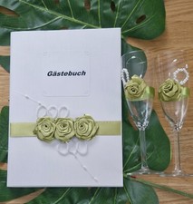 Hochzeitsbuch Set Gl&auml;ser Hochzeit G&auml;stebuch G&auml;ste  Fotos Erinnerungen