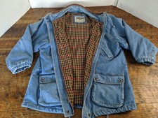 Forenza Vintage Leather Trimmed Jean Jacket With Pockets And Lining Sz Large