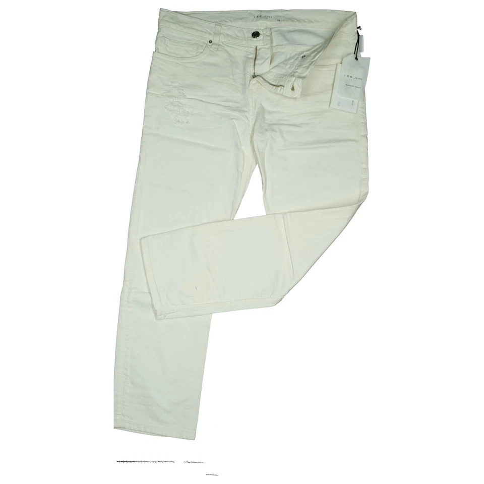 IRO Vaqueros US-26 Pantalón Blanco Mujer Stretch Recto 7/8 Mid Subir Used Look - Imagen 2 de 4