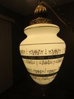 Vintage Mid Century Modern Hanging Glass Swag Lamp Hollywood Regency chain  plug — photo 10