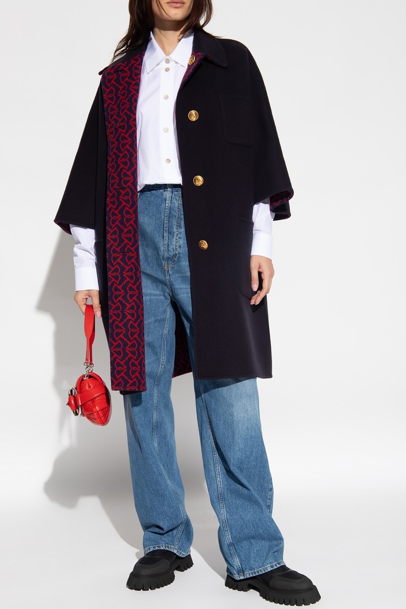 Gucci Wool Silk Reversible Horsebit Chain Jacket Coat- RRP$3,990