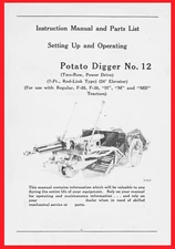 IH McCormick-Deering Farmall No. 12 PTO Potato Diggers Owner's & Parts Manual