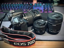 Canon EOS 70D DSLR Camera 3 Lenses Excellent Condition