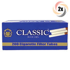 2x Boxes Classic Blue Light 100MM 100's 400 Tubes Cigarette Tobacco RYO