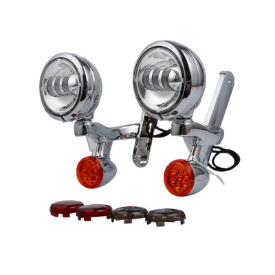 4.5'' Turn Signals LED Spot Fog Light Bracket Fit For Harley Road King 1994-2023
