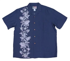 Paradise Found Men's Hibiscus Panel Hawaiian Shirt