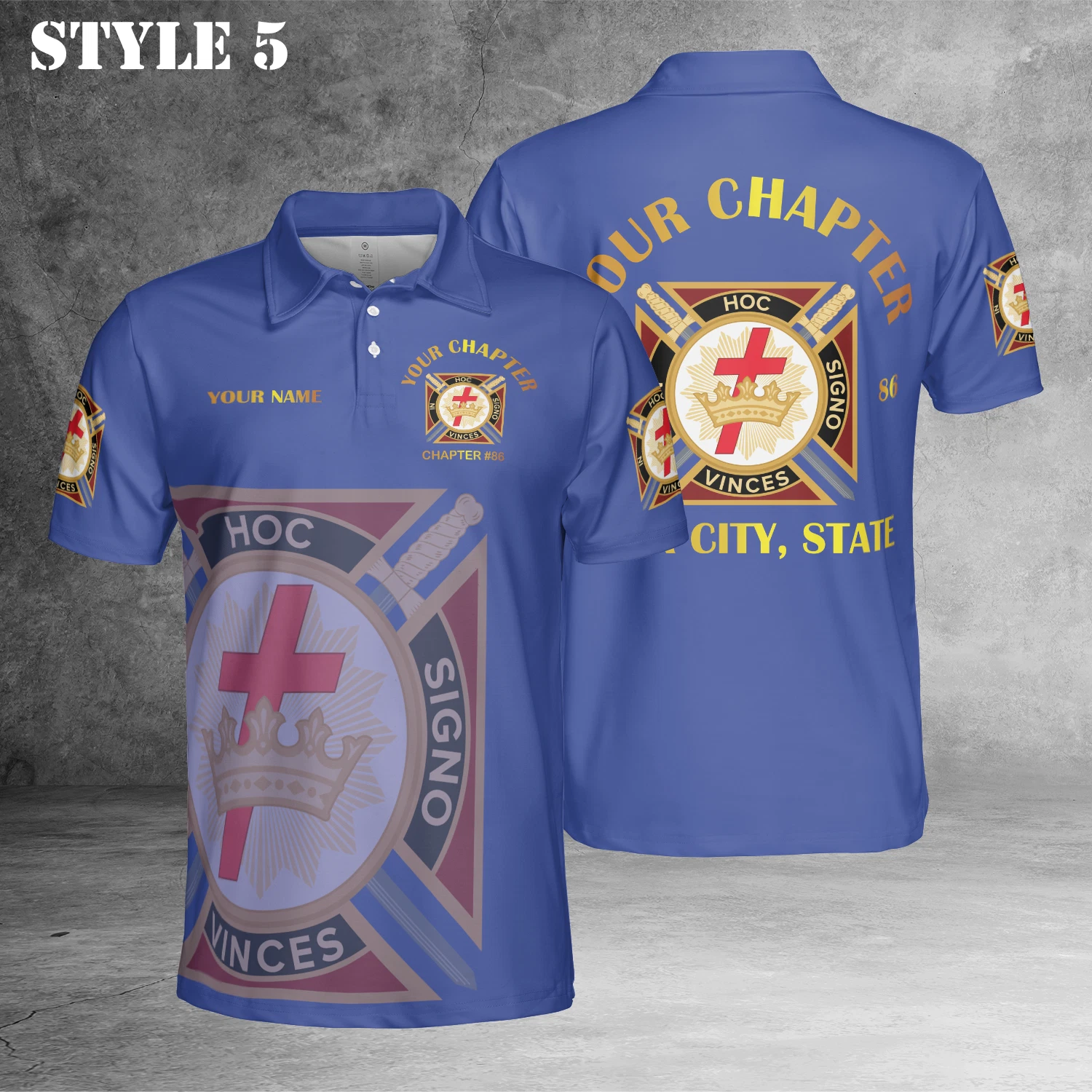 Personalized Name Masonic Knights Templar Freemasonry 3D Polo Shirt