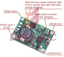 2Cells / Single Lithium ion Battery Charger Module 1-2A PCB 18650 TP5100 Iphone