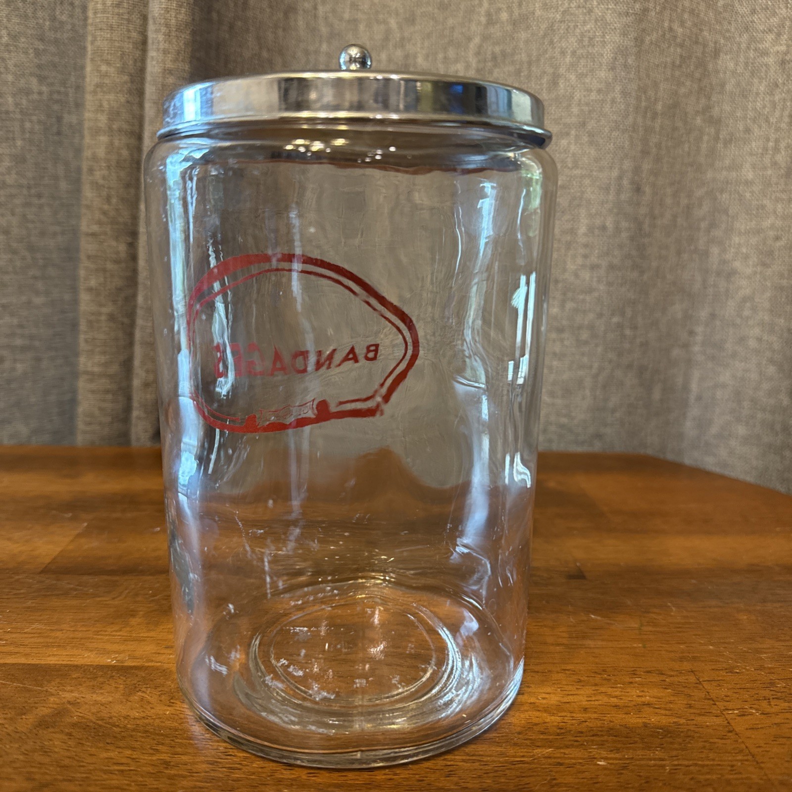 2 Glass “MERCO” Apothecary Jars VINTAGE containers Doctor Medical Office SS tops