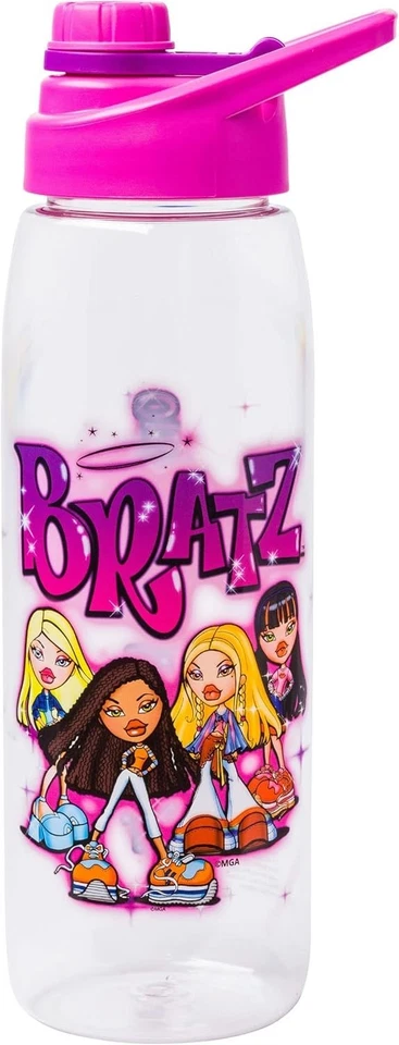 Bratz Featuring Cloe, Jade, Yasmin, and Sasha Water Bottle with Screw-On Lid,... - Image 2 of 4