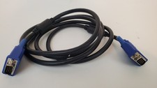 Câble rallonge moniteur VGA mâle vers mâle, 6 pieds - (noir avec fiches bleues)