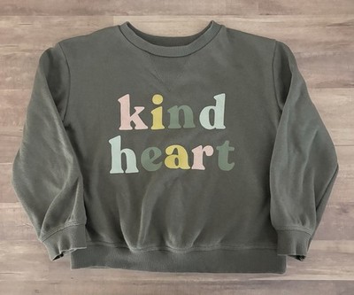 Little Co Cozy Crew Sweatshirt size 5T Green Kind Heart By Lauren Conrad