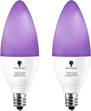 2 Pack LED Black Light Bulb, 6W E12 Candle Blacklight Bulb Level 385-400Nm, Body