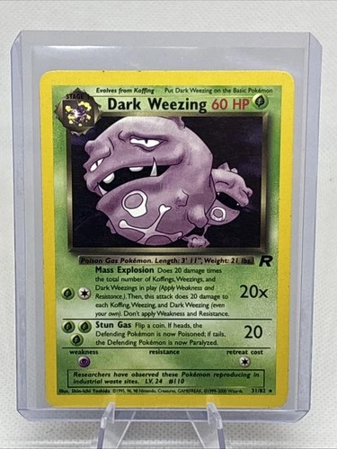 Dark Weezing 31/82 Team Rocket Regular Rare 1999-2000 LP