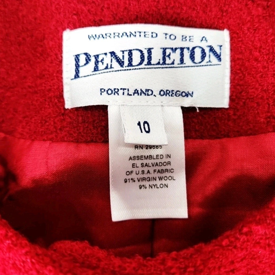 Pendleton Red Wool Blend Lined Blazer Women's 10 - image 5