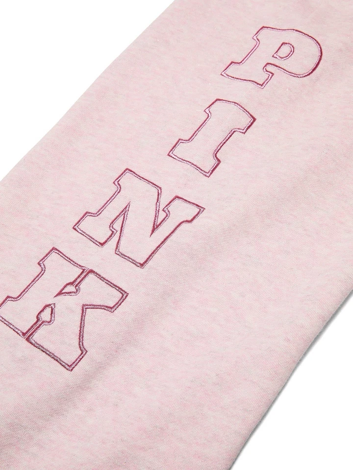 VICTORIA'S SECRET розовый плющ флис широкая нога раздельный кромки толстовки - размер большой - Изображение 4 из 4