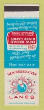 Matchbook Cover - New Broad River Lanes Bowling Norwalk CT