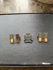 3 Vintage WW2 U.S. Military Medal Pins - Cross Irons & Captains Rank