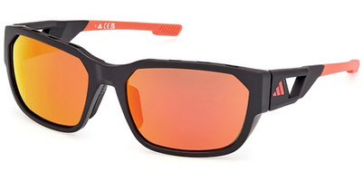 Adidas SP0092 02L Black/Red Plastic Polarized Sunglasses Frame 58-18-130