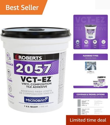 1 Quart Clear Dries Waterproof Vinyl Tile Adhesive with Microban Protection