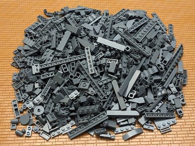 LEGO 500pcs Small Dark Bluish Gray Bulk Lot Random Brick Plate Detail Finishing 