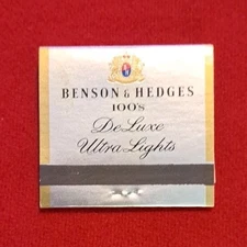 Benson and Hedges 100s Deluxe Matchbook 1970s Vintage Unstruck