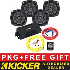 KICKER PXA400.4 MARINE/UTV AUDIO 4CH AMPLIFIER 5.25" SPEAKERS 8AWG AMP KIT