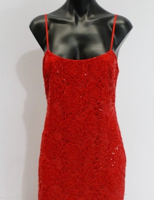 ml monique lhuillier red lace dress ML Monique Lhuillier dress Lace Sheath Burgundy Long Sleeve High Neck Sz 10 R81