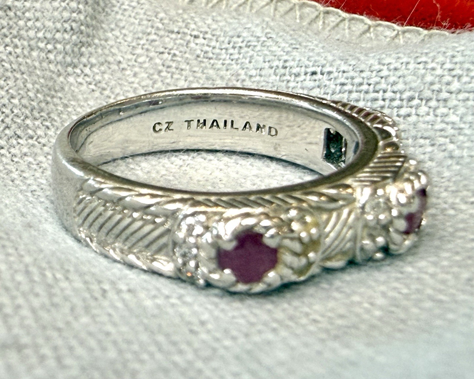 Judith Ripka Sterling Silver Ruby Stackable Band … - image 6