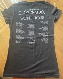 Dita Von Teese Fitted Glamonatrix Tour Shirt S Champagne Glass Pin Brooch Lot