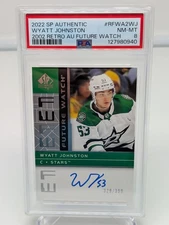 2022-23 SPA Wyatt Johnston 2002 Retro Future Watch Auto RC #'d 329/399 PSA 8