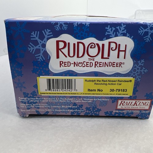 MTH RailKing 30-79183 Rudolph Red Nosed Reindeer Christmas Action Car New O - Picture 15 of 16