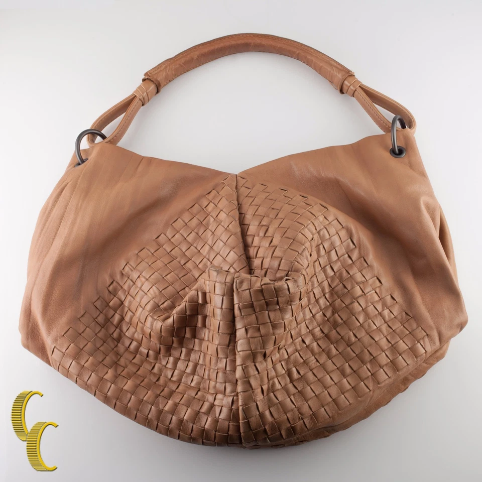 Bottega Veneta Leather Intrecciato Nappa Aquilone Fortune Cookie Hobo Bag Purse