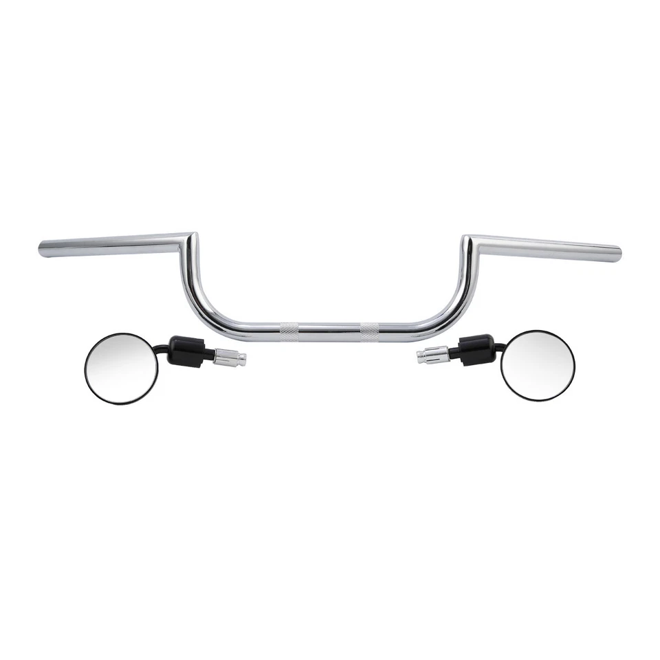 Chrome 7/8" 22mm Handlebar & Rear-View Mirrors Fit For Cafe Racer Custom Yamaha - Image 2 of 4