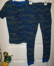 Hammerhead Shark Swimming Blue Long 2 Piece Pajama PJ Set Boys Size 8 NWT