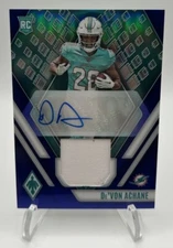 2023 Panini Phoenix - RPS Rookie Auto Jersey Prime Blue RAJ-DA De'Von Achane /50