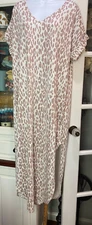 Fantastic Fawn Womens Large Maxi T Shirt Dress Stretch Super Soft Animal Print