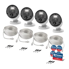 Swann Master-Series 4K Bullet Camera 4-Pack White w Night Vision SRNHD-875WLBWB4