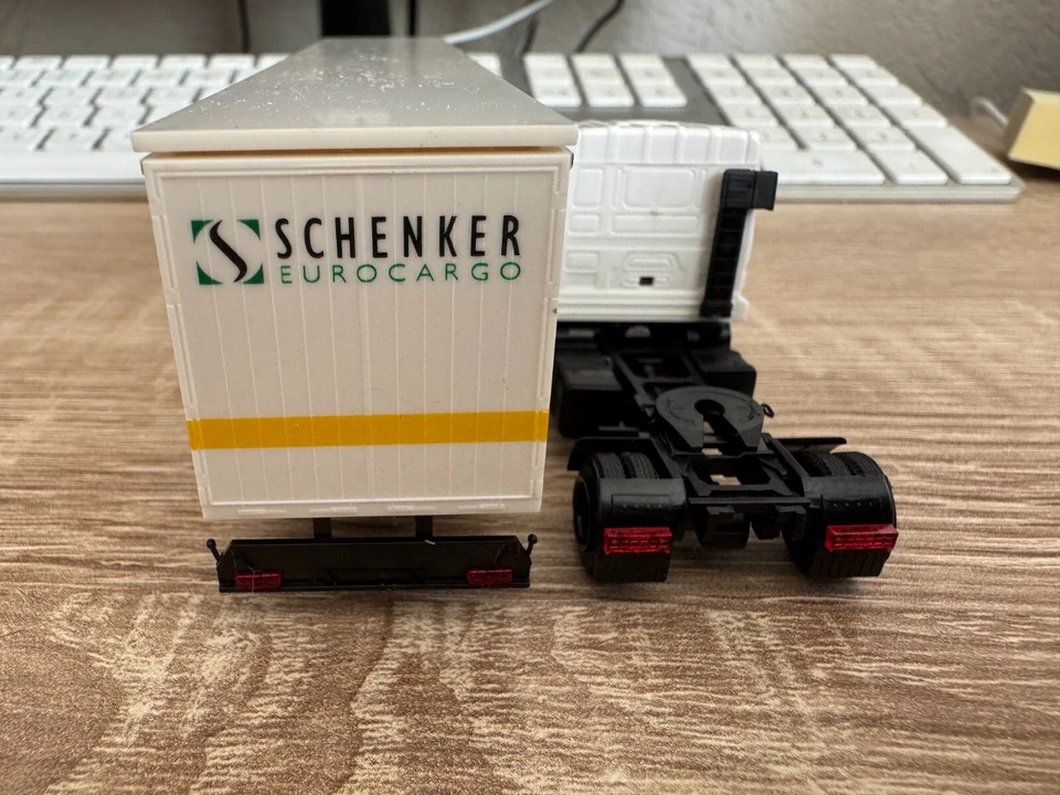 AWM 1:87 Camion Scania Schenker Eurocargo Contenitore Rimorchio Buone Condizioni - Immagine 4 di 4
