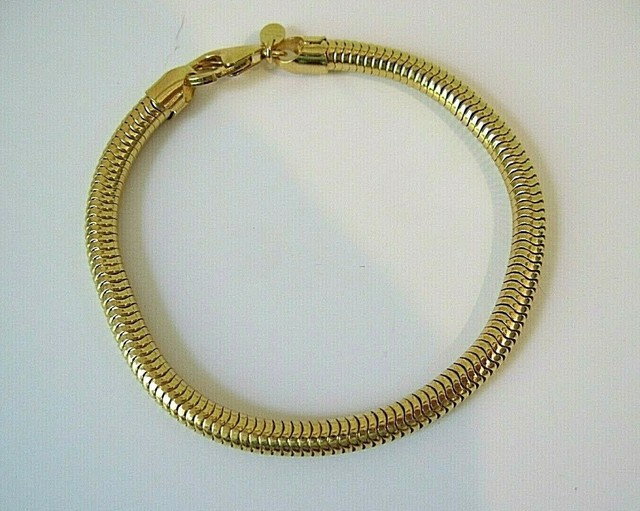BRONZE MILOR YELLOW GOLD TONE DESIGNER BRACELET 8" LONG eBay