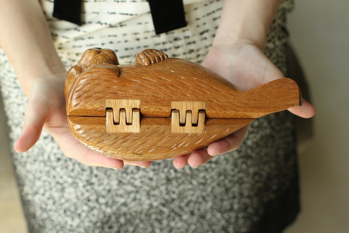 Timmy Woods Handmade carved little baby SEAL Crossbody Satchel