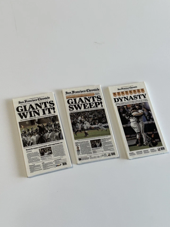 San Francisco Giants World Series Magnets * Front Page Newspaper * Free Sticker - Image 2 of 4