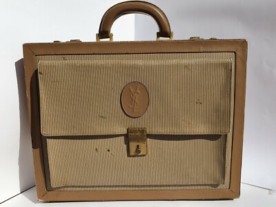 vintage yves saint laurent Beige/Brown suit case Briefcase and key UNIQUE