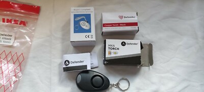 3 x MKA Defender Personal Attack Alarm mit Taschenlampe 